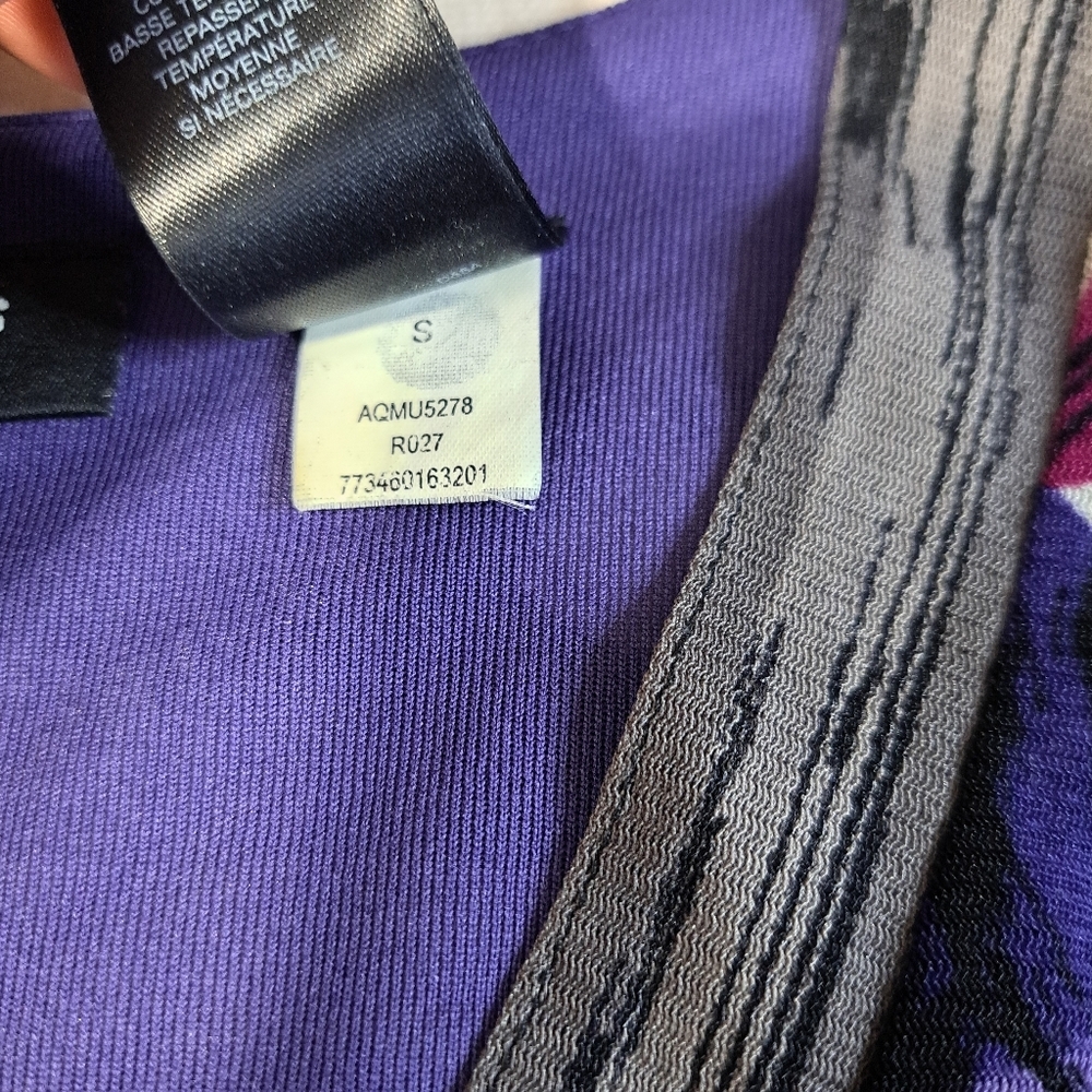 Axcess By Liz Claiborne Purple, Gray, and Pink Top Size Large - Picture 7 of 9